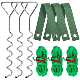 6PCS Tree Stake Kit, Heavy Duty Tree Support for Leaning Tree, Garden Outdoor Metal Tree Stakes Support for Young Trees Straightening Protect Trees from Strong Wind Bad Weather