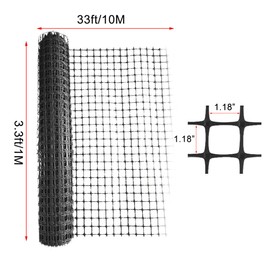 Garden Fence 3 x 33 FT,Temporary Fencing Safety Fence,Animal Barrier Fence for Dog,Plastic Fence Netting Roll Construction Fencing,Snow Deer Fence Reusable Garden Fenceing for Pool Lawn- Black