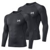 MEETYOO Men's Compression Shirt, Black+Black, X-Large