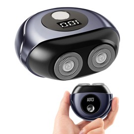 Lizoak Mini Elektrisch Rasierer Herren - Zweiköpfig Elektrorasierer mit Batterieanzeige, 600mAh, Hält 30 Tage pro Ladung, IPX6 Wasserdichte, 36dB, Reiserasierer für Papa, Ehemann und Sohn