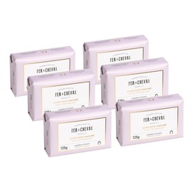 Fer à Cheval Marseille Soap Gentle Perfumed Soap Bar Set of 6, Energizing Lavender Scent, 125 g/4.41 oz, Hypoallergenic, Made in France