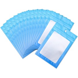 Mylar Bags, Resealable Small Foil Pouch for Food Storage Clear Blue Plastic Zipper Lock Packaging Bag Candy Jewelry Lip Gloss Sample Packet Smell Proof Bags(3.1×4.7 Inch/100 Pack)