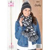 King Cole Ladies Chunky Knitting Pattern Womens Accessories Scarf Hat