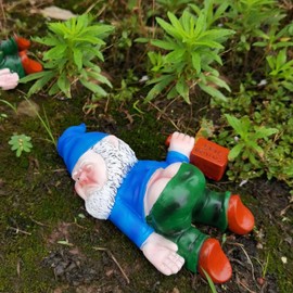 STQDEU Drunken Dwarf Garden Decoration for Outdoors, Resin Garden Figures & Garden Statues, Patio Funny Garden Gnomes, Creative Paddy Sleeping Garden Gnome, Suitable for Outdoor Gardens, Patios or