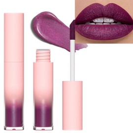 ORANOT Matte to Glitter Liquid Lipstick Lip Makeup,Diamond Shiny Dark Purple Glitter Sparkly Glossy Metallic Shimmer Sparkle Waterproof Lip Stick Lip Gloss for Women Lip Stain Long Lasting 24 hours
