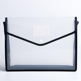 b Organizador de documentos con botón, bolsa de documentos transparente impermeable, carpeta de archivos ampliable con letra A4 para organización de  