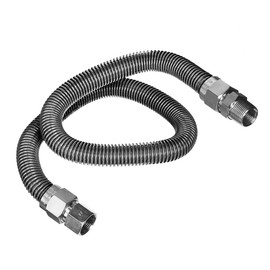 Highcraft GUHD-TT12-36L Gas Line Hose 5/8" O.D. x 36" Length with 1/2" x 3/4" MIP Fitting, Uncoated Stainless Steel Flexible Connector, 36 Inch