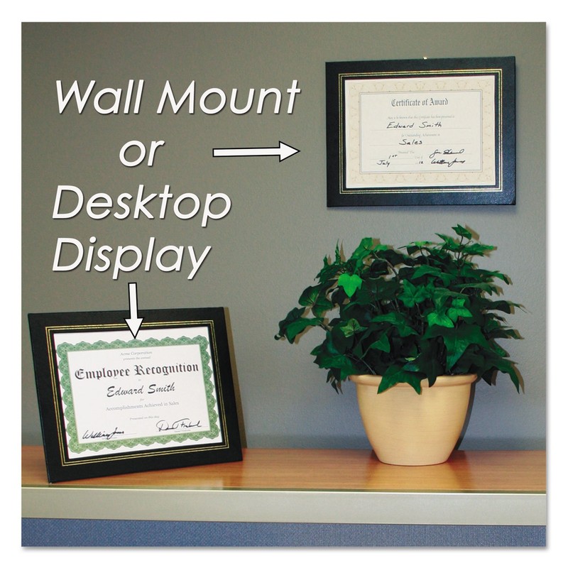 NuDell 21202 8.5 x 11 Inches Leather Grain Certificate Frame