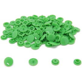 200 Sets T5 Resin Plastic Snaps, BetterJonny Size 20 Glossy Round Resin Plastic Buttons Fasteners for Cloth Crafts Towels DIY, Spring Green