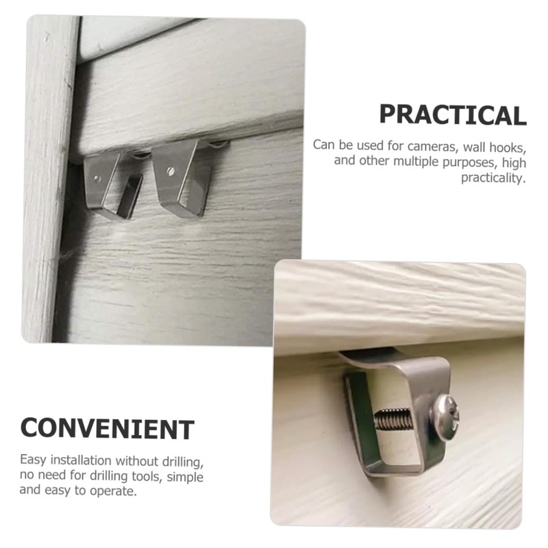 TEHAUX 1set Punch Vinyl Siding Clips Outdoor Hanging Hooks for