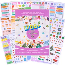 Huiguli 24 Blatt 1700+ Stück Bullet Journal Sticker - Monate und Feiertage Sticker für Kalender, Tagebuch, Monatsplaner, DIY Scrapbooking - Kinder Erwachsene Basteln Geschenke