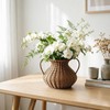 Handwoven Natural Rattan Flower Vase, Wicker Basket with Acrylic Liner,