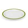 Ornamin Flat Plate Diameter 26 cm Green Melamine Edge (Model