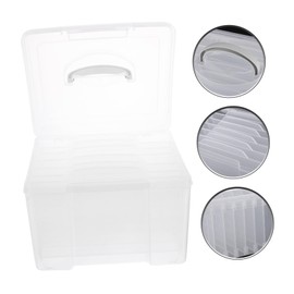 MERRYHAPY Sturdy Photo Storage Box Easy to Organize Portable Plastic Box Lids Craft Organizer