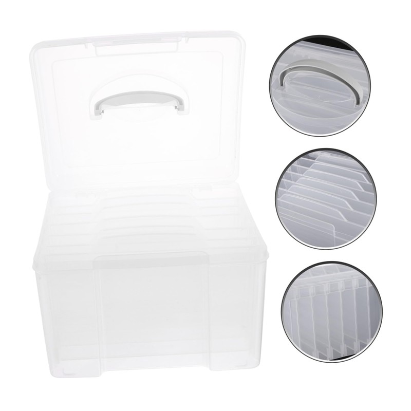 MERRYHAPY Sturdy Photo Storage Box Easy to Organize Portable Plastic