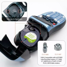 DYMO 20PK DYMO LetraTag Tape Refills 91330 12mm White Paper Compatible for LT-100H XM
