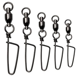 Fishing Swivels & Snaps Stainless Steel Fishing Snap Swivels Black Nickel Ball Bearing Swivels High Strength Barrel Swivel with Snap Saltwater Freshwater Fishing Gear 26LB-503LB