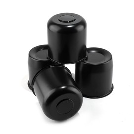 DewFlew 4Pcs 5.15" Push Through Wheel Center Caps Stainless Trailer Hub Cap for Truck SUV RV Wheel Rim, 2 Concave Top and 2 Removable Top Plug Wheel Hub Covers Combination (Fit 5.15" Bore Matt Black)