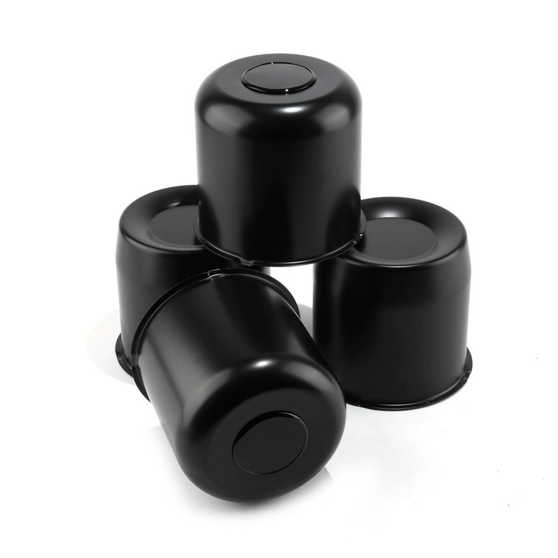 DewFlew 4Pcs 5.15" Push Through Wheel Center Caps Stainless Trailer