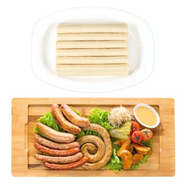 FAIRSKY Edible Drying Sausage Casing,Clear Smoked Collagen Sausage Casings for Flavorous Homemade Sausages 14m/46ft, Diameter 28mm/ 1 1/8'',1 Roll