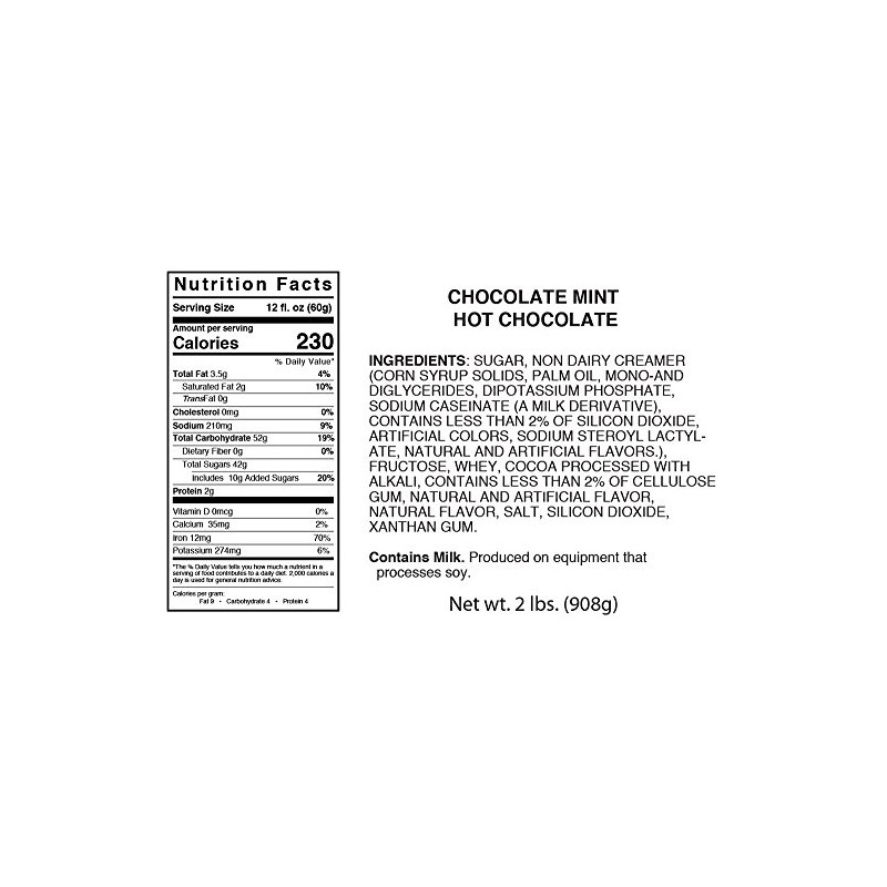 Hot Chocolate Supreme 2 lb bag Mint Hot Chocolate Mix