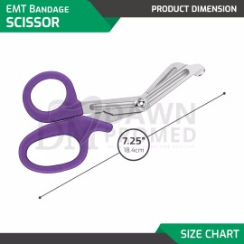 DawnProMed Paramedic EMT EMS Trauma Shear Nurse Scissor First Aid 7.25" Dark Purple German