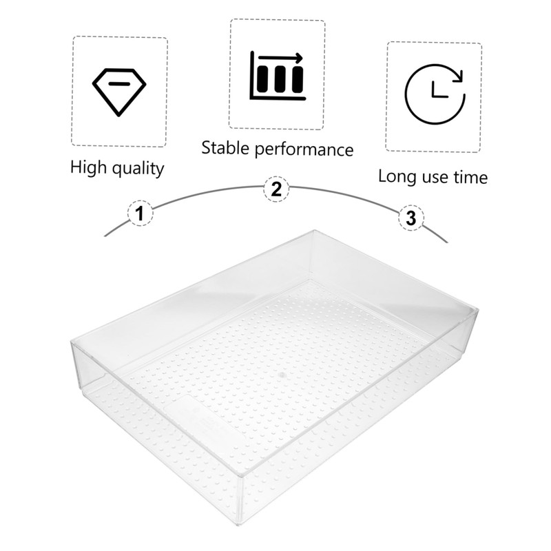 WOONEKY Plastic Drawer Storage Box Set 4 Compartment Organizers for