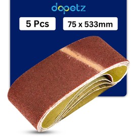 Dapetz ® 5Pcs Sanding Belts 60 Grits Aluminum Oxide Abrasive Fabric Sanding Belts 75mm x 533mm Accessories for Belt Sanders Grinding,Sharpening and Derusting