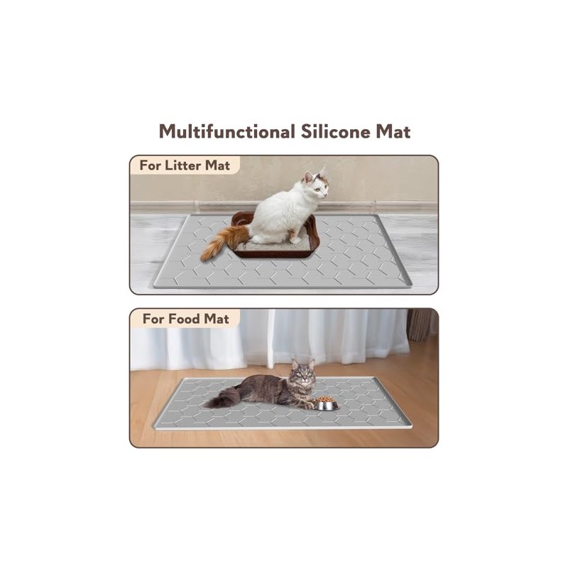Garoopion Cat Litter Box Mat, Large 40" X 28" Litter