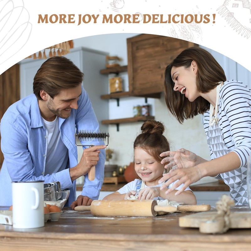 JuyVerq Pastry Lattice Roller Cutter, Stainless Steel Lattice Dough Cutter