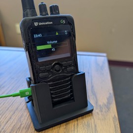 Stand for Unication G2, G3, G4, and G5 Radio pagers - Secure Desk Mount with Non-Slip Rubber feet – Tilted for Easy Display – Made in The USA