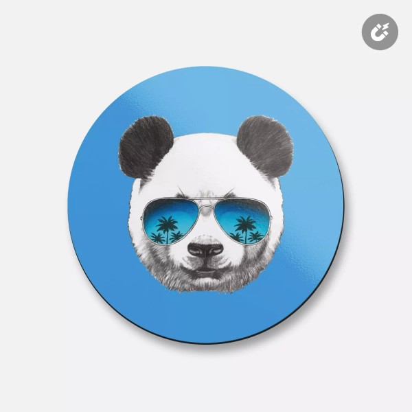 Unbranded Panda Sunglasses Animal | 4'' X 4'' Round Decorative