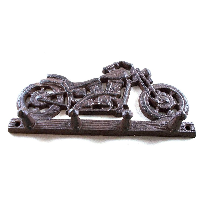 Cast Iron Motorcycle Themed Hook Rack