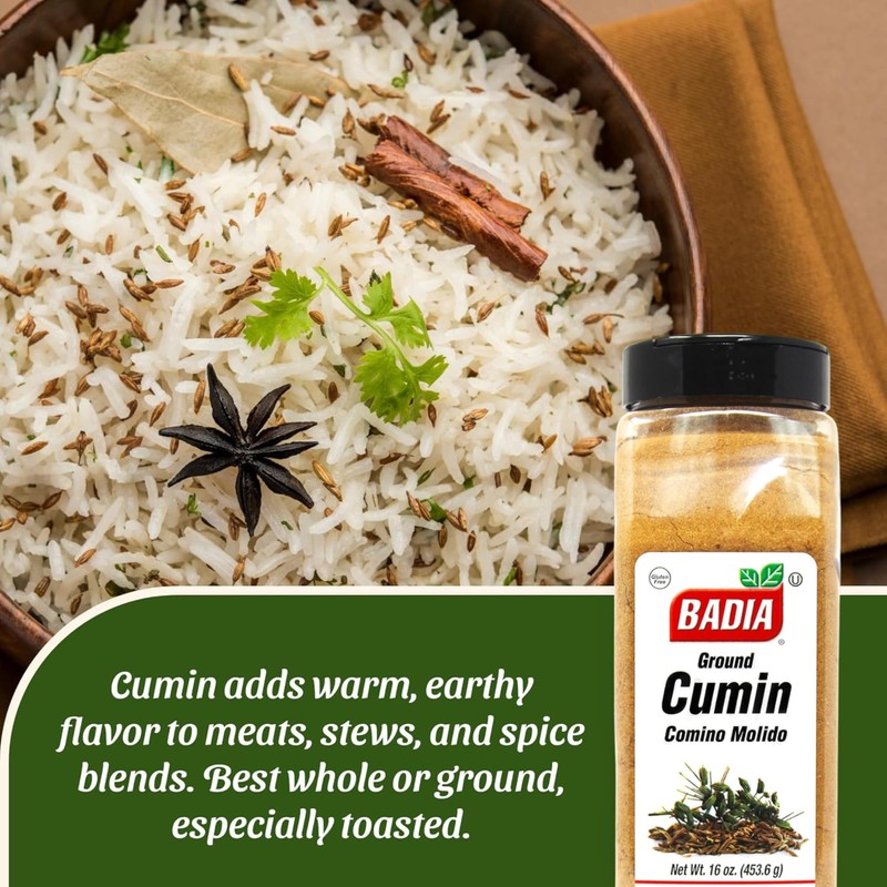 Badia Ground Cumin, 16 oz – Comino Powder for Authentic