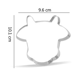 Jungle Animal Face Cookie Cutter Set - 6 Piece - Cow, Horse, Pig, Elephant, Monkey, Hippo - Stainless Steel