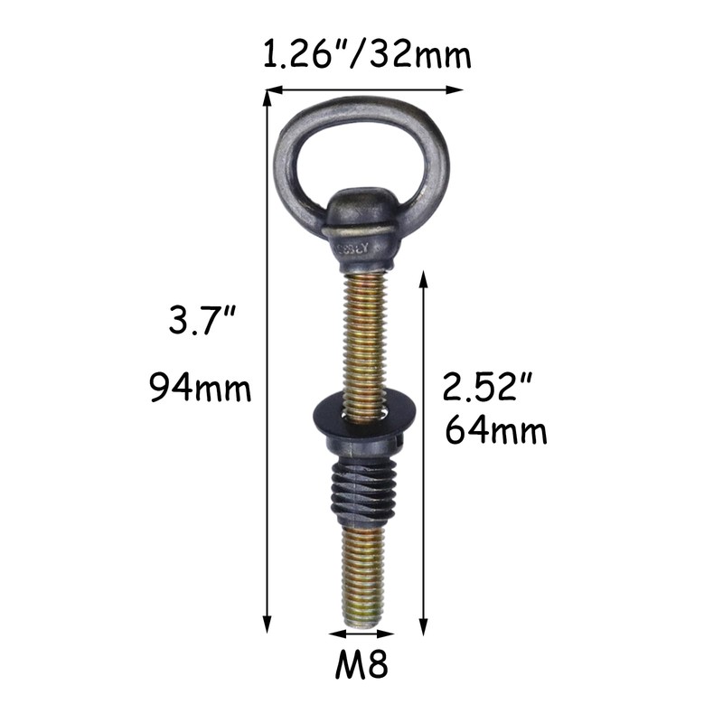 HEVSTIL 4PCS Antique Brass Swing Mirror Mounting Bolt 3-2/3" Long