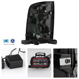 AKKON- Fit 2007-2013 GMC Sierra 07-13 Pickup Truck LED Tail Lights G2 Matt Black Tube Rear Brake Lamp Driver - Passenger Replacement