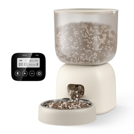 iPettie Hourglass Automatic Cat Food Dispenser, Wireless Cat Feeder Automatic Battery-Operated with 180-Day Battery Life, Voice Recording, Stainless Steel Bowl, Food-Grade BPA Free Tank, 3L/12 Cup