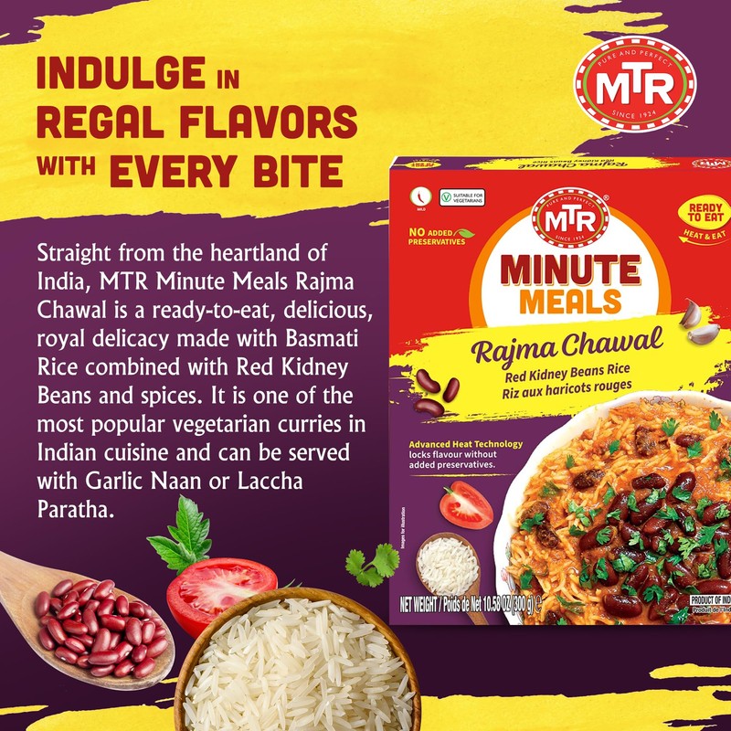 MTR Ready-To-Eat: Rajma Chawal - Red Kidney Beans Rice -