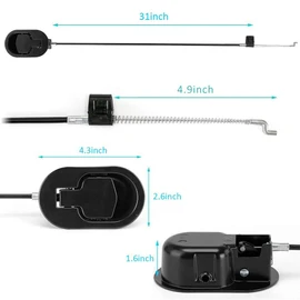 EDO Metal Recliner Handle Replacement Parts with Cable, Universal Sofa Chair Couch Release Lever Pull Handle, Fits Ashley and Major Recliner Brands Manufacturers, Exposed Cable Length 4.7"