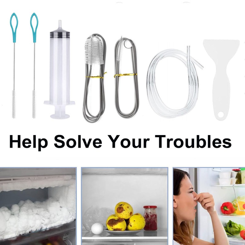 12 Pcs Fridge Drain Hole Cleaning Tool, Fridge Dredger and