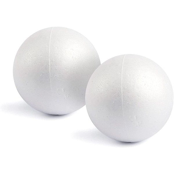 DIYASY 2pcs 15cm White Foam balls, Polystyrene Craft Balls, Art