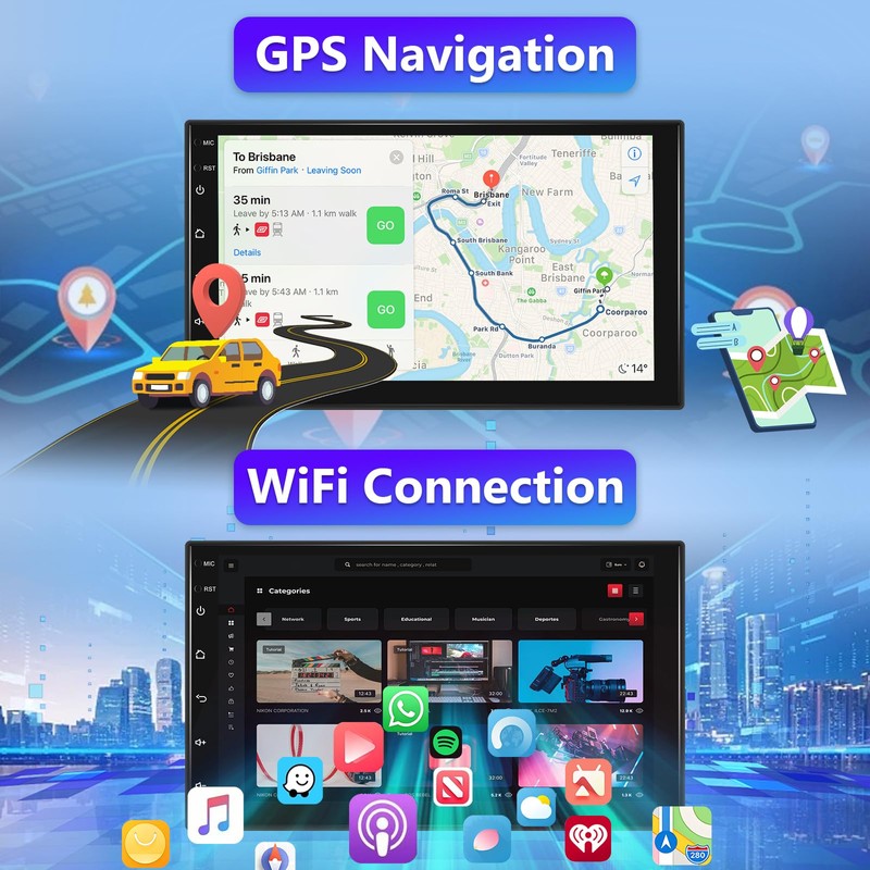 Android 13.0 2Din Car Stereo,7 Inch Touchscreen Double Din Car