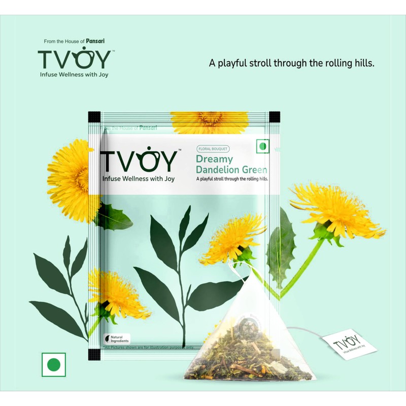 Natural Green Tea, Dreamy Dandelion Herbal Green Tea Blend with