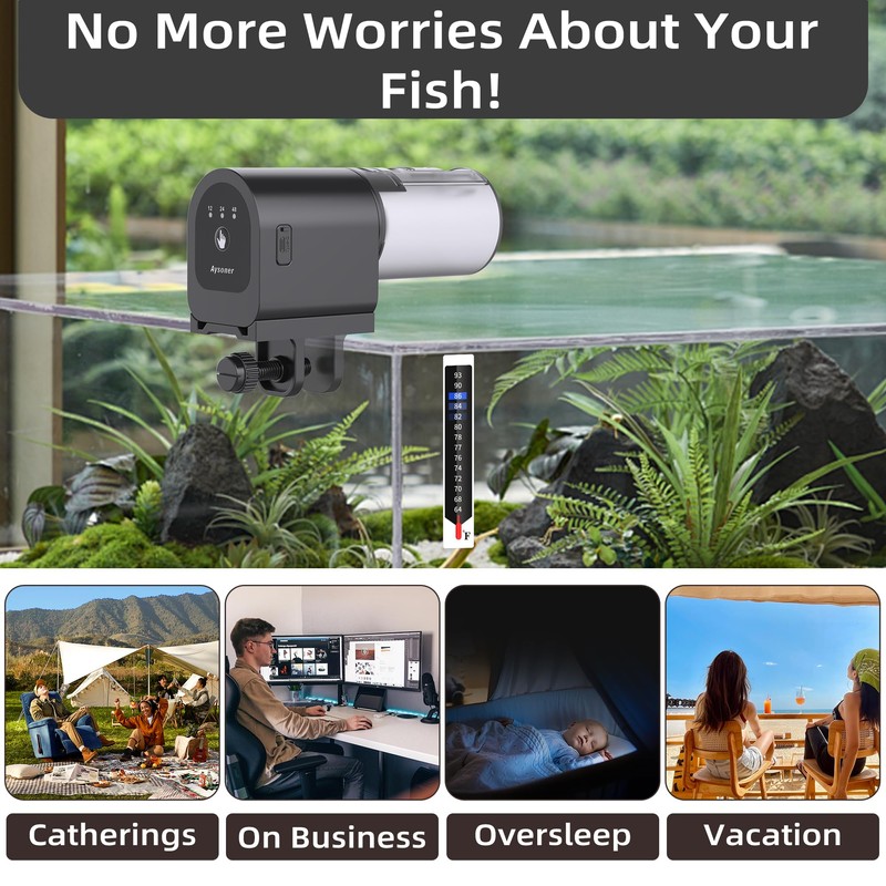 Aysoner Automatic Fish Feeder for Aquarium: Fish Food Vacation Feeders