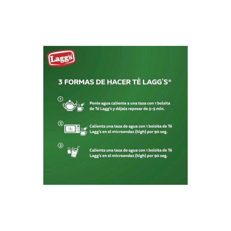 LAGG'S - Té de Manzanilla, Infusión Natural, Sin Cafeína, 24