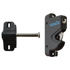 Nationwide Industries Black Nylon Polymer Keystone X2 External One Sided Gate Latch | No External Access | Keyed Alike | KLX2-P1-BK-KA