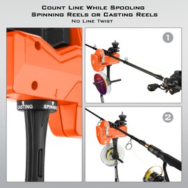 KastKing - Bobina de línea patentada Kalibrate mejorada, con contador de línea, portátil, sin giro de línea para carretes de spinning y casting, regalos de pesca para hombre