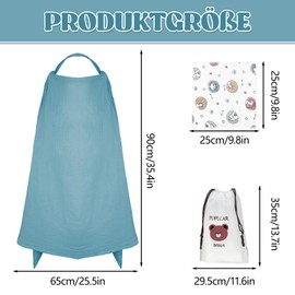 3-Piece Nursing Apron Set, Breathable Muslin Nursing Cover for Babies, Storage Bag & Muslin Cloth, Multifunctional Nursing Cover for On the Go