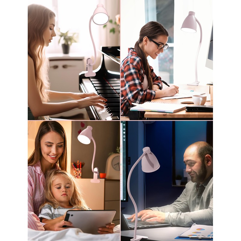 BOHON Cute Desk Lamp with Clamp 10W 38 LED Clip